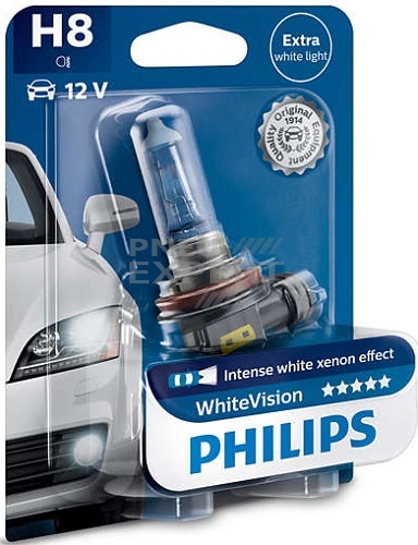 Philips H8 WhiteVision (+60%) 12360WHVB1 от магазина Pneuexpert.md